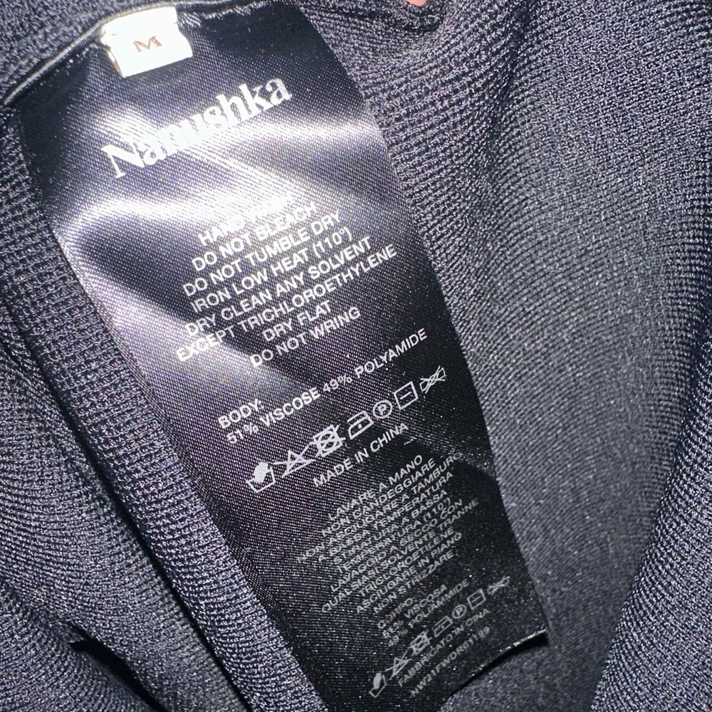 Nanushka Black Knit Fitted Marina Dress Size Medium - Picture 7 of 7